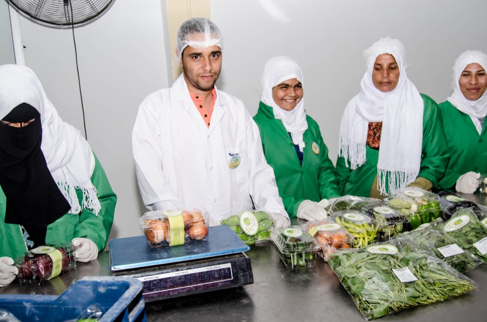 The RAMSCO packing team preparing vegetables for market